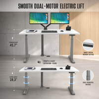 Bureau assis-debout en bois à double moteur, extensible, réglable en hauteur, poste de travail ajustable