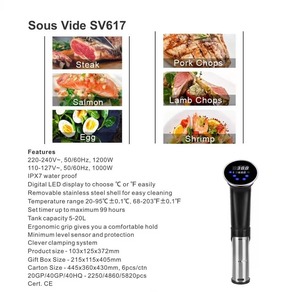 Circulateur sous vide portable SV617, chauffe-eau numérique à immersion, cuiseur lent étanche pour la cuisine - Product Image 6