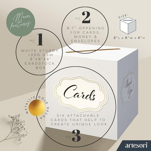 Party Gift Card <b>Box</b> - <b>White</b> <b>Box</b>, suitable for wedding banquets, birthday parties, and can be customized according to needs - Product Image 3