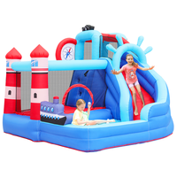 Château gonflable de jeu de piscine à balles personnalisé Doctor Dolphin, château gonflable pour enfants, toboggan, maison gonflable, tissu Oxford 420D+840D 3