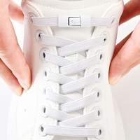 Lacets de chaussures sans nœuds de 8 mm, lacets à verrouillage par pression, lacets élastiques sans attaches, lacets pour baskets, lacets plats élargis pour enfants et adultes