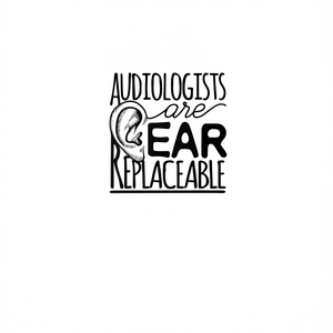 T-shirt promozionale per audiologi con stampa 'Ear Replaceable', per adulti, unisex, bianca - Product Image 2