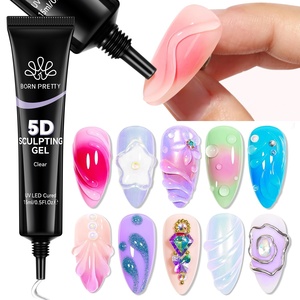 BORN PRETTY-Gel de sculpture 5D transparent en tube de 15ml, sans TPO, 4 en 1, sans essuyage, pour la peinture des ongles, le <span class=keywords><strong>dessin</strong></span> et la sculpture - Product Image 1