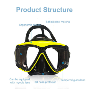 Profesyonel yüzmek dişli fabrika toptan dalış maskeleri ve cam lensler ile şnorkel seti - Product Image 4