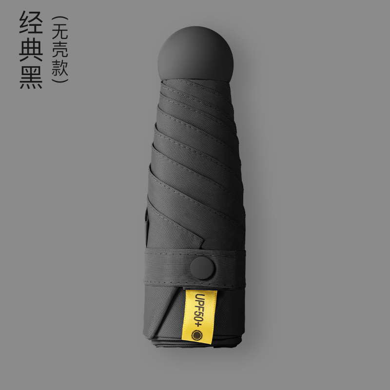 Five-fold umbrella, classic black