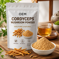 Poudre d'extrait de champignon Cordyceps Militaris naturel, qualité alimentaire, vente en gros, en vrac, marque privée, approvisionnement direct usine