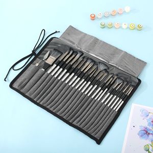 Professional SHENGCHENG 24 Pcs Artist Brush Set Premium Nylon Hair Wooden Handle Smooth Stroke for Acrylic <b>Oil</b> Watercolor - Product Image 6
