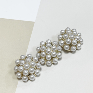 Thời Trang Ngọc Trai Kim Loại Nút Hình Chữ Nhật Cho Phụ Nữ Của Nhỏ Thơm Phong Cách Dệt Kim Cardigan Áo Sơ Mi Tay Áo Cổ Áo Quần Áo - Product Image 5