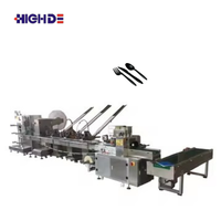 Machines d'emballage de coussins à déchirement facile, à commande PLC, pour couverts (cuillère, fourchette, couteau) avec serviette, cure-dent, sel et poivre, à combinaison flexible