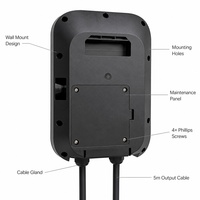 Borne de recharge murale pour véhicules électriques 11 kW Type 2, chargeur AC intelligent RFID OCPP avec écran LCD, certifiée CE TUV UKCA IP65 WrightCharge
