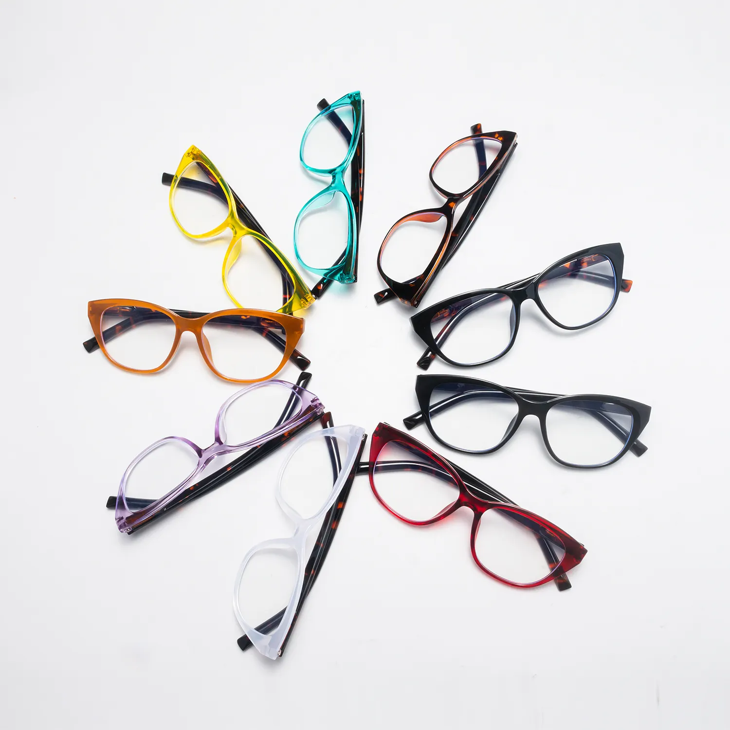 BLONGU Cheap Eyeglass Frame Cat Eye Reading Glasses Anti Blue Light Blue Designer Eye Protection Glasses For Men and Women