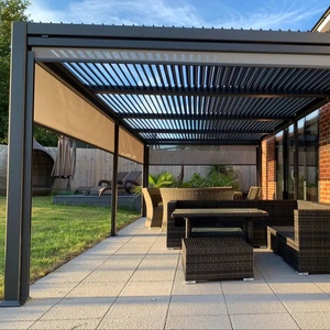 <span class=keywords><strong>Pergola</strong></span> de jardin bioclimatique de luxe moderne motorisée <span class=keywords><strong>en</strong></span> alliage d'aluminium avec <span class=keywords><strong>toit</strong></span> à lamelles - Product Image 1