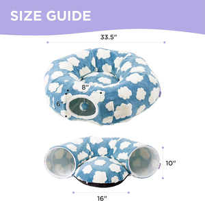 Lit tunnel de beignet mignon pour chats d'intérieur grotte ronde pour animaux de compagnie avec boîte de coussin circulaire lavable/emballage en Carton - Product Image 5