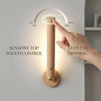 Lampe murale magnétique en bois rechargeable 360° °   Applique murale LED pivotante, détachable et portable, veilleuse