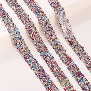 1.5cm 폭 양면 라인스톤 테이프 - 신발/가방/의류용 핫멜트 접착 크리스탈 트림 - Product Image 6