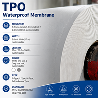 Membrane TPO Enduite 2,0 mm 3,05 m – Membrane d'étanchéité TPO pour toiture industrielle – Toiture entièrement adhésée – Vente en gros