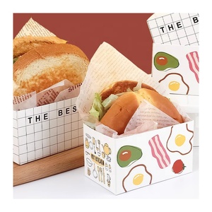 Boîte d'emballage en papier kraft pour tranches de gâteau Sandwich à emporter nourriture jetable <span class=keywords><strong>boulangerie</strong></span> pain pâtisseries Dessert - Product Image 5