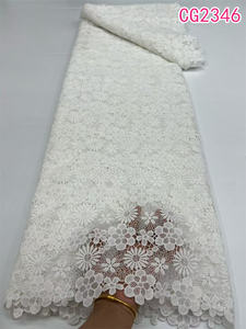 Tessuto in Pizzo Africano da Matrimonio di Alta Qualità Tessuto in Pizzo <span class=keywords><strong>Guipure</strong></span> Bianco Tessuti Africani in Pizzo a Cordoncino Novità <span class=keywords><strong>Guipure</strong></span> - Product Image 2