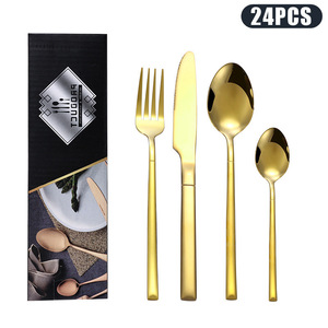 Set di posate in acciaio inossidabile-coltello di lusso forchetta cucchiaio per matrimoni e alberghi per regali aziendali - Product Image 3