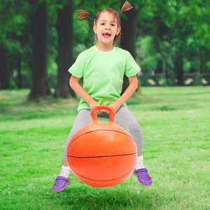 Pelota de baloncesto con tolva de PVC para niños de 45cm, pelota de salto inflable para ejercicio de equilibrio, mango de salto para aula, escuela, parques acuáticos - Product Image 2
