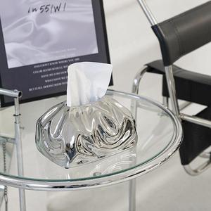 Caja de pañuelos de cerámica hecha a mano, impermeable, moderna, sencilla, de alto valor estético, para mesa de comedor, estilo de lujo discreto, sensación de alta gama para el hogar. - Product Image 2