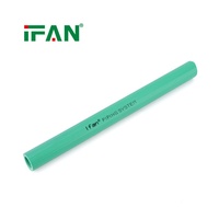 Труба IFAN Pure PPR PN25 4м, зеленая, с внешней ребристой поверхностью, первоклассная водопроводная труба, соответствующая стандартам DIN 8077/8078