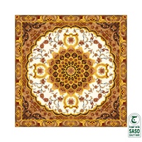 Carrelage de sol en porcelaine polie 600x600, motif médaillon de tapis, luxe, motif doré, intérieur, antibactérien, isolation thermique, villa