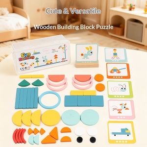 Nuevo Juguete Educativo Montessori <span class=keywords><strong>de</strong></span> Bloques <span class=keywords><strong>de</strong></span> Construcción Geométricos, Divertido y Creativo, para Interacción entre Padres e Hijos - Product Image 3