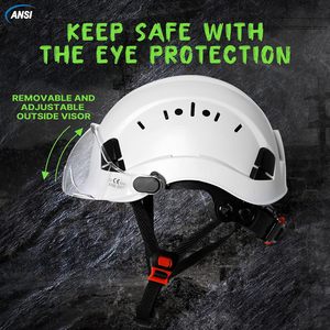 Casque de chantier blanc avec visière transparente, réglable 53-63 cm, homologué ANSI Z89.1 OSHA Type 1 Classe C - Product Image 3