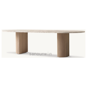 Sanouwin sang trọng Byron Thiết kế bảng phòng ăn đồ nội thất travertine bàn ăn - Product Image 1