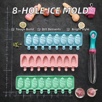 Moule à glace en silicone écologique à 8 cavités, forme de gouttelette, pour sucettes glacées, dessert, fabrication de gâteaux DIY