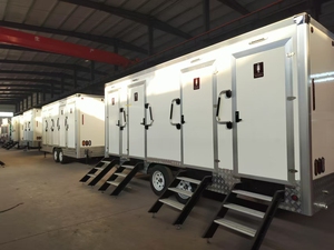 VIP 4 Trạm di động sang trọng Trailer cao cấp di động ngoài trời nhà vệ sinh với vòi hoa sen và nhà vệ sinh cho công viên - Product Image 3
