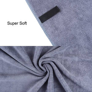 Serviette de salon en microfibre grande taille avec logo personnalisé pour femmes, séchage rapide et doux, avec bande élastique, turbans pour cheveux mouillés - Product Image 6