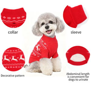 Weihnachtlicher Hundepullover Warme Haustierkleidung Winter-Hundepullover Katzen- und Hundemuster-Pullover Gestrickter Hundepullover - Product Image 3
