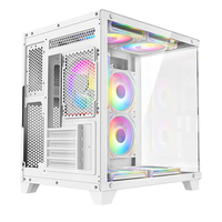 AntarcChill Custom Gaming PC Computer Case Bag Mid Tower Micro ATX Case Curved Tempered Glass Front and Side Panel Pc Cabinet