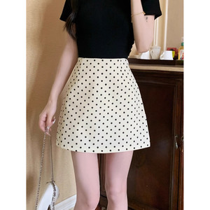 Gonna a Pois Primaverile 2024 per Donne, Stampa Digitale Casual, Vita Alta, Versatile, in Spandex - Product Image 3