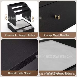 Wooden Perfume <b>Storage</b> <b>Box</b> With <b>Drawers</b> Multi Layer Cosmetics Organizer Solid Wood Watch Jewelry <b>Storage</b> Desktop <b>Drawer</b> - Product Image 5