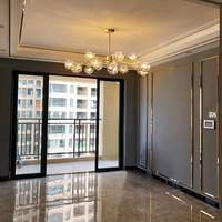 Lustre de branche nordique en cristal de luxe à LED Lampe principale minimaliste en fer pour le salon, la chambre à coucher, le hall Installation au plafond-Vente en gros