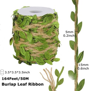 Bán Buôn Tự Nhiên Đay Twine Với Màu Xanh Lá Cây Lá Hoa Giáng Sinh Tốt Nghiệp Halloween Của Mẹ Ngày Gói Vải Bố Lá Ribbon - Product Image 2