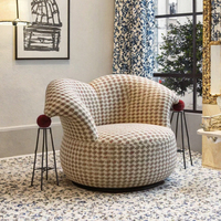 Fauteuil pivotant décoratif original en tissu, canapé simple rond pour salon