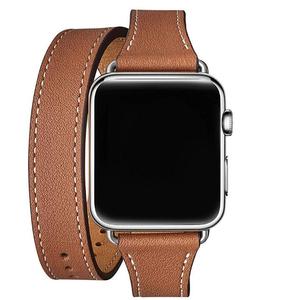 Correa de reloj para <span class=keywords><strong>Apple</strong></span> <span class=keywords><strong>Watch</strong></span> 38mm 40mm 42mm 44mm <span class=keywords><strong>El</strong></span> cuero doble tour diseño slim Correa iWatch/5/4/3/2/1 - Product Image 2