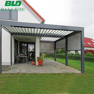 Pérgola con Panel <span class=keywords><strong>Solar</strong></span> para Patio Trasero, Pérgola <span class=keywords><strong>Fotovoltaica</strong></span> con Techo de Celosía de Apertura Eléctrica <span class=keywords><strong>Solar</strong></span>, Pérgola de Aluminio - Product Image 5