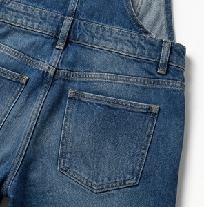 Combinaison en jean pour <span class=keywords><strong>femme</strong></span> Wangsheng 2026, ample, taille mi-haute, multi-poches, bretelles, formelle, été, lavée, unie, en bambou - Product Image 3