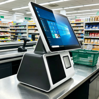 Kiosque tactile tout-en-un de point de vente certifié CE pour restaurant, machine de paiement en libre-service avec SDK