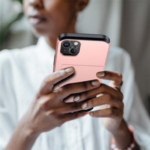 Custodia a portafoglio per <span class=keywords><strong>iPhone</strong></span> 15 con Slot per schede slide-out portafoglio porta carte di credito armatura per iPhone16 Pro Max custodia per cellulare - Product Image 6