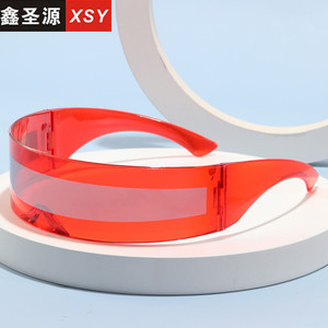 Xsy แว่นตากันแดดแฟชั่นเลนส์ PC สีแดงน้ำหนัก UV400สำหรับงานปาร์ตี้บนเวที - Product Image 1