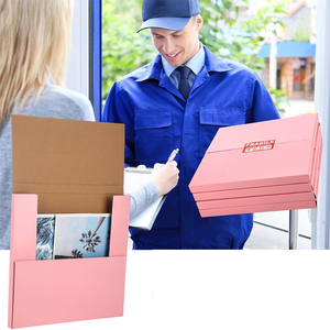 Easy Fold Album Corrugated Cardboard Pink Vinyl Record <strong>Magazine</strong> Perimeter Mailers Shipping Paper <strong>Boxes</strong> Recyclable Custom Luxury - Product Image 4