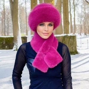 Beanie Warm Women Winter Mongolian Hat Neck Warmer Thick Stretchy Keep Warm Dome Cap Outdoor Skiing Skating Headwear - Product Image 2