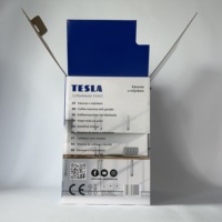 Caja de Cartón para Embalaje de Productos Electrónicos, Impresión Offset CMYK de 4 Colores, Resistente, Biodegradable, con Recubrimiento UV Único, Azul, para Pedidos al por Mayor