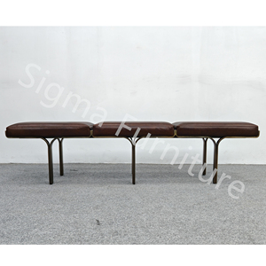 Sigma Stainless Steel Base Ottoman Bench Custom Material Living Room Bedroom <strong>Bed</strong> <strong>End</strong> Upholstered Benches - Product Image 4